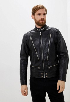 Куртка кожаная, Diesel, цвет: черный. Артикул: RTLAAQ132702. Одежда / Верхняя одежда / Кожаные куртки