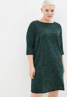 Платье, Only Carmakoma, цвет: зеленый. Артикул: RTLAAQ183201. Одежда / Одежда больших размеров / Платья и сарафаны