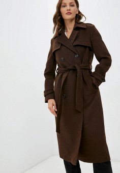 Пальто, TrendyAngel, цвет: коричневый. Артикул: RTLAAQ299001. Одежда / Верхняя одежда / Пальто