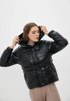 Куртка кожаная, Lakressi, цвет: черный. Артикул: RTLAAQ321401. Одежда / Верхняя одежда / Кожаные куртки