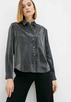 Блуза, Calvin Klein, цвет: серый. Артикул: RTLAAQ372901. Premium / Одежда / Блузы и рубашки / Блузы / Блузы с длинным рукавом / Calvin Klein