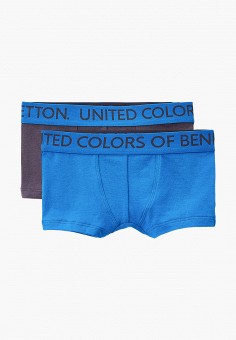 Трусы 2 шт., United Colors of Benetton, цвет: серый, синий. Артикул: RTLAAQ683801. Мальчикам / Одежда / Белье и одежда для дома / Трусы / United Colors of Benetton