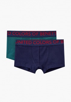 Трусы 2 шт., United Colors of Benetton, цвет: зеленый, синий. Артикул: RTLAAQ684001. United Colors of Benetton