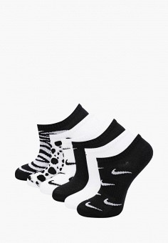 Носки 6 пар, Nike, цвет: белый, черный. Артикул: RTLAAQ712801. Девочкам / Одежда / Носки и колготки