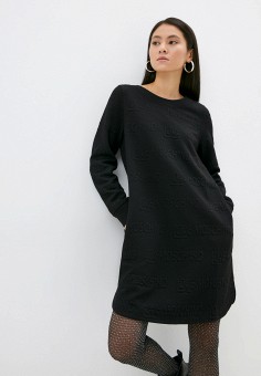 Платье, Love Moschino, цвет: черный. Артикул: RTLAAQ838701. 