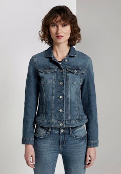 Куртка джинсовая, Tom Tailor, цвет: синий. Артикул: RTLAAR314301. 