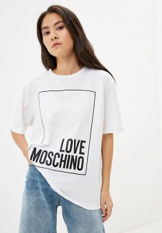 Футболка, Love Moschino, цвет: белый. Артикул: RTLAAR375301. Premium / Одежда / Футболки и поло / Футболки / Love Moschino