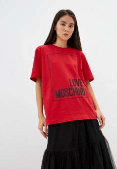 Футболка, Love Moschino, цвет: красный. Артикул: RTLAAR375501. Одежда / Футболки и поло / Футболки / Love Moschino