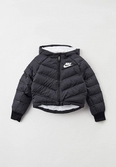 Куртка утепленная, Nike, цвет: черный. Артикул: RTLAAR505001. Девочкам / Спорт / Одежда