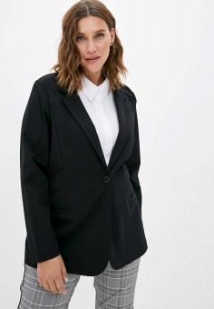 Пиджак, Zizzi, цвет: черный. Артикул: RTLAAR567502. Одежда / Одежда больших размеров / Пиджаки и костюмы / Zizzi