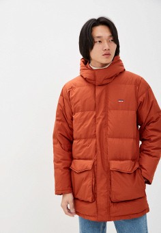 Пуховик, Levi's®, цвет: оранжевый. Артикул: RTLAAS255001. Одежда / Верхняя одежда / Пуховики и зимние куртки