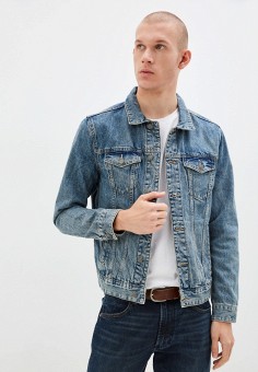 Куртка джинсовая, Springfield, цвет: синий. Артикул: RTLAAS491101. Одежда / Верхняя одежда / Джинсовые куртки