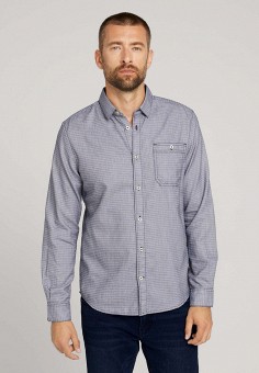 Рубашка, Tom Tailor, цвет: синий. Артикул: RTLAAS817901. Одежда / Рубашки