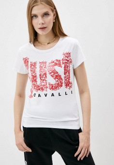 Футболка, Just Cavalli, цвет: белый. Артикул: RTLAAS822701. Одежда / Футболки и поло / Just Cavalli