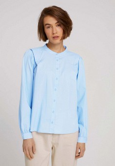 Блуза, Tom Tailor Denim, цвет: голубой. Артикул: RTLAAS842801. Одежда / Tom Tailor Denim