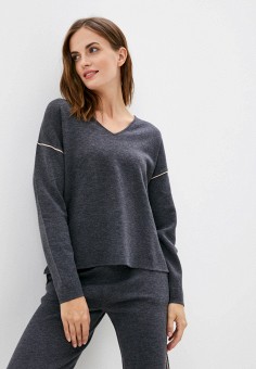 Пуловер, UNQ, цвет: серый. Артикул: RTLAAT060202. UNQ