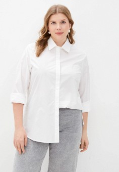 Рубашка, Marina Rinaldi Sport, цвет: белый. Артикул: RTLAAT211801. Одежда / Блузы и рубашки / Рубашки / Marina Rinaldi Sport