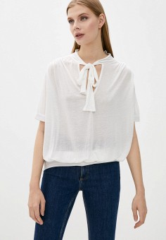 Блуза, Stefanel, цвет: белый. Артикул: RTLAAT549502. Одежда / Блузы и рубашки / Блузы / Stefanel