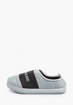 Тапочки, Calvin Klein Jeans, цвет: серый. Артикул: RTLAAT723401. Обувь / Домашняя обувь