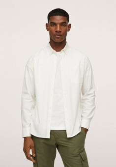 Рубашка, Mango Man, цвет: белый. Артикул: RTLAAT830601. Одежда / Рубашки