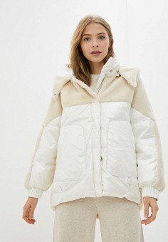 Куртка утепленная, Silvian Heach, цвет: белый. Артикул: RTLAAT916402. Одежда / Silvian Heach