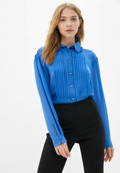 Блуза, Silvian Heach, цвет: синий. Артикул: RTLAAT918101. Одежда / Блузы и рубашки / Блузы / Silvian Heach