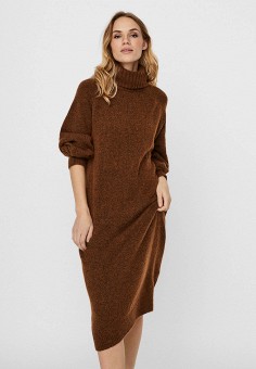 Платье, Vero Moda, цвет: коричневый. Артикул: RTLAAU183401. Vero Moda