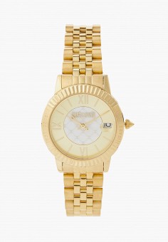 Часы и браслет, Just Cavalli, цвет: золотой. Артикул: RTLAAU544901. Premium / Аксессуары / Часы / Часы со стрелками / Just Cavalli