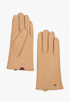 Перчатки, Tommy Hilfiger, цвет: бежевый. Артикул: RTLAAU558001. Аксессуары / Перчатки и варежки