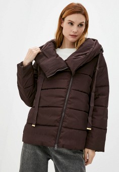 Куртка утепленная, Sisley, цвет: коричневый. Артикул: RTLAAU977101. Одежда / Sisley