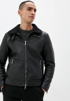 Куртка кожаная, Paul Martin's, цвет: черный. Артикул: RTLAAV276302. Одежда / Верхняя одежда / Кожаные куртки