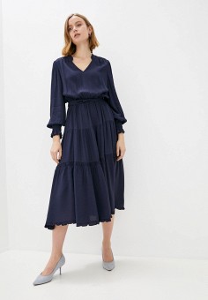Платье, Marks & Spencer, цвет: синий. Артикул: RTLAAV506001. Одежда / Одежда больших размеров / Платья и сарафаны / Повседневные платья
