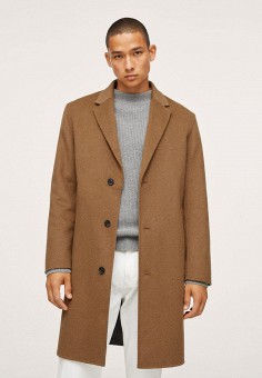 Пальто, Mango Man, цвет: коричневый. Артикул: RTLAAV892301. Одежда / Верхняя одежда / Пальто
