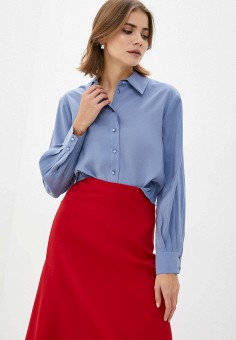 Блуза, Sisley, цвет: голубой. Артикул: RTLAAW314401. Одежда / Блузы и рубашки / Блузы / Sisley