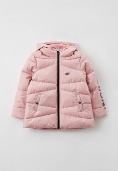Куртка утепленная, 4F, цвет: розовый. Артикул: RTLAAW627001. Девочкам / Одежда / Верхняя одежда / Куртки и пуховики