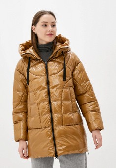 Куртка утепленная, Geox, цвет: коричневый. Артикул: RTLAAW648401. Geox