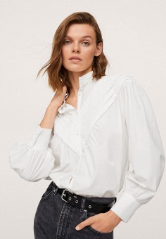 Блуза, Mango, цвет: белый. Артикул: RTLAAW972401. Одежда / Блузы и рубашки / Блузы / Блузы с длинным рукавом