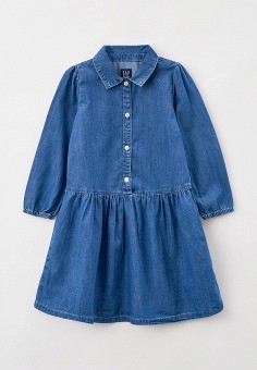 Платье джинсовое, Gap, цвет: синий. Артикул: RTLAAX206801. Девочкам / Одежда / Платья и сарафаны