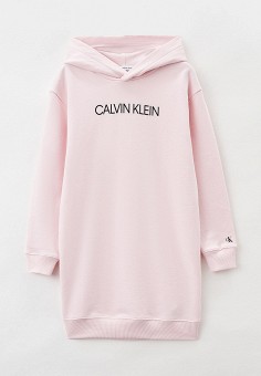Платье, Calvin Klein Jeans, цвет: розовый. Артикул: RTLAAX561601. Девочкам / Одежда / Платья и сарафаны