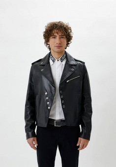 Куртка кожаная, Just Cavalli, цвет: черный. Артикул: RTLAAX715802. Just Cavalli