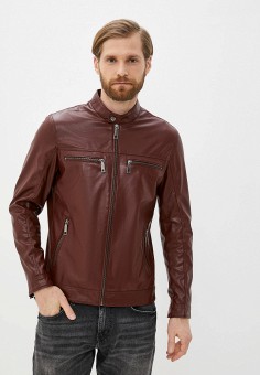 Куртка кожаная, RNT23, цвет: бордовый. Артикул: RTLAAX762201. Одежда / Верхняя одежда / Кожаные куртки