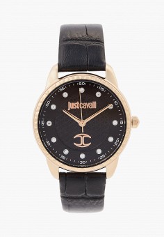 Часы и браслет, Just Cavalli, цвет: черный, золотой. Артикул: RTLAAX886801. Premium / Аксессуары / Часы / Часы со стрелками / Just Cavalli