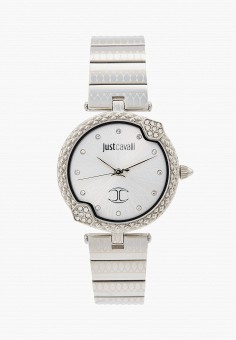 Часы и браслет, Just Cavalli, цвет: серебряный. Артикул: RTLAAX887501. Premium / Аксессуары / Часы / Часы со стрелками / Just Cavalli