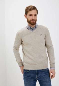 Пуловер, Denim Culture, цвет: бежевый. Артикул: RTLAAX967501. Одежда / Джемперы, свитеры и кардиганы / Джемперы и пуловеры