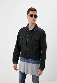 Куртка джинсовая, Diesel, цвет: черный. Артикул: RTLAAY005401. Одежда / Верхняя одежда / Джинсовые куртки