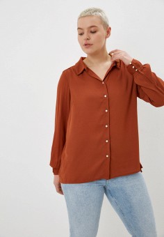 Блуза, Zizzi, цвет: коричневый. Артикул: RTLAAY321701. Zizzi