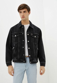 Куртка джинсовая, Tommy Jeans, цвет: черный. Артикул: RTLAAY595901. Одежда / Верхняя одежда / Джинсовые куртки