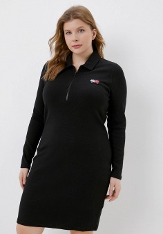 Платье, Tommy Jeans, цвет: черный. Артикул: RTLAAY597701. Одежда / Одежда больших размеров