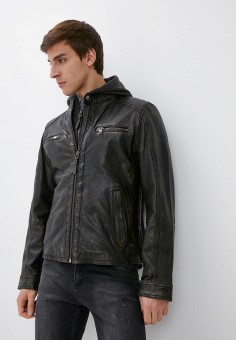 Куртка кожаная, Deercraft, цвет: черный. Артикул: RTLAAY660801. Одежда / Верхняя одежда / Кожаные куртки