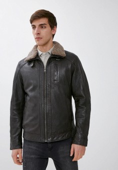 Куртка кожаная, Deercraft, цвет: коричневый. Артикул: RTLAAY661001. Одежда / Верхняя одежда / Кожаные куртки